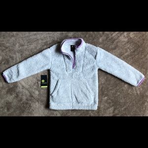 GIRLS FLEECE PULL OVER MID ZIP